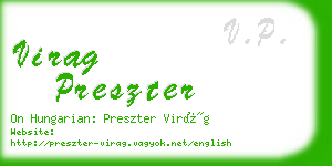 virag preszter business card